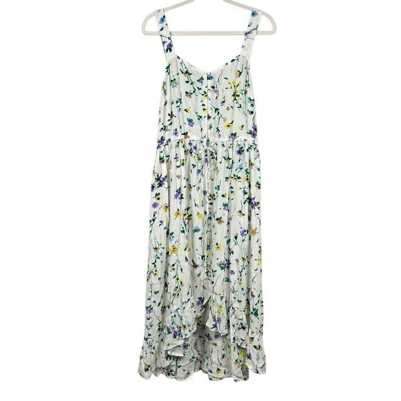 LOFT Dresses & Skirts - New! NWT LOFT Women's Sleeveless Floral Button Ruffle Midi Dress 12 Large
